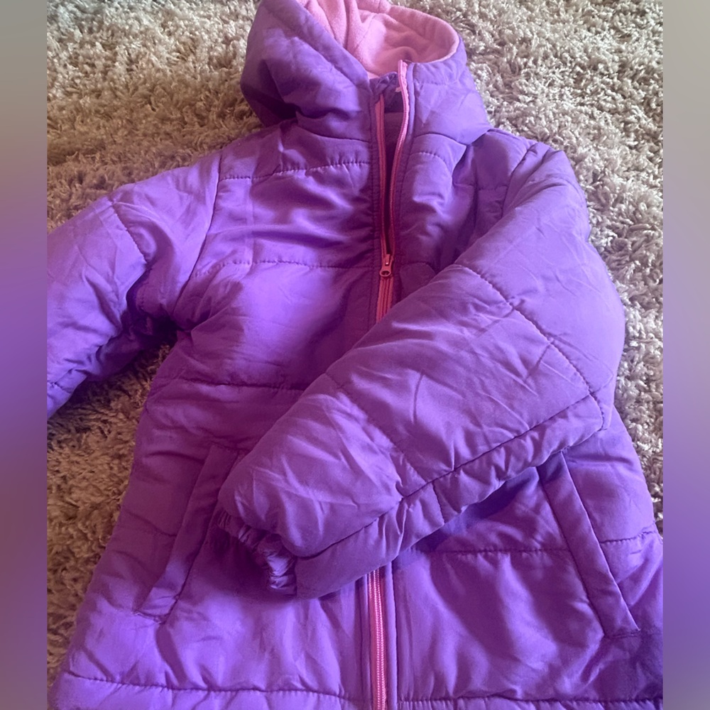 Operation Warm Purple Hooded Puffer Jacket Coat